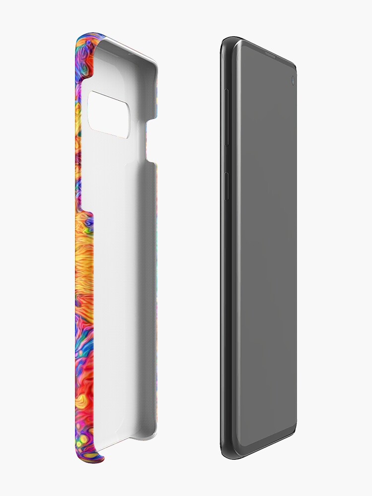 Alternate view of A colorful dramatic Cat is sitting on a colorful quilt Case & Skin for Samsung Galaxy