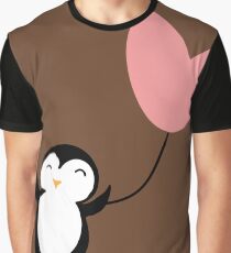 Penguin in Love brown Graphic T-Shirt