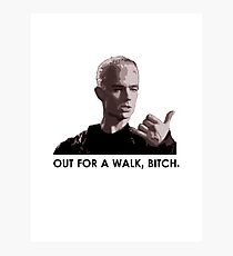 Spike, out for a walk - dark font Photographic Print