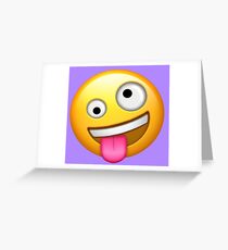 Crazy Face Emoji Greeting Card