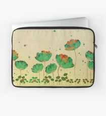 Funda para portátil "Green flowers & Dots"