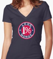 1% Less Worse Women's Fitted V-Neck T-Shirt