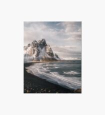 Stokksnes Icelandic Mountain Beach Sunset - Landscape Photography Art Board