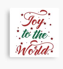 Red and Green Joy to The World typography Canvas Print