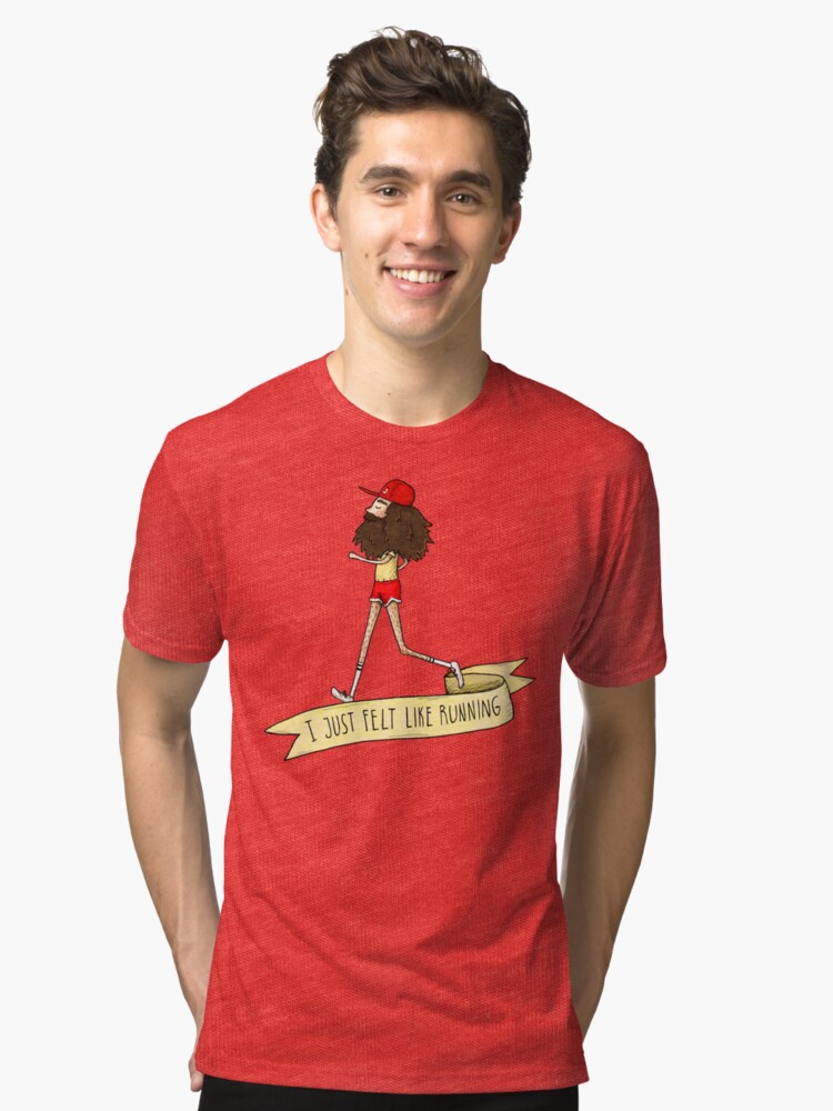 forrest gump i just felt like running tri blend t shirt by