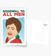 Golden Girls - Christmas Card - Goodwill to All Men - Blanche Postcards