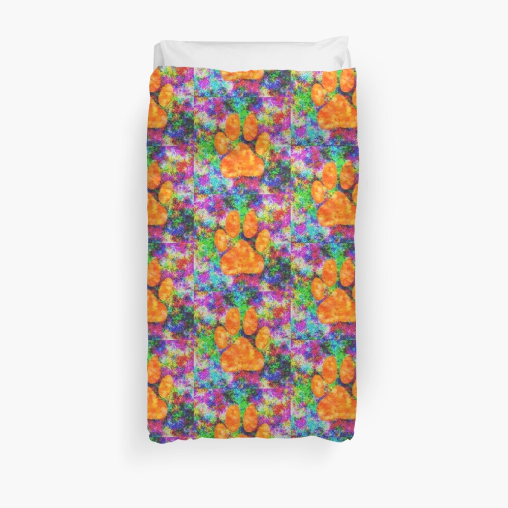 "Dog Paw Print Watercolor" Duvet Cover by Almdrs Redbubble