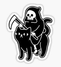 Death Rides A Black Cat Sticker