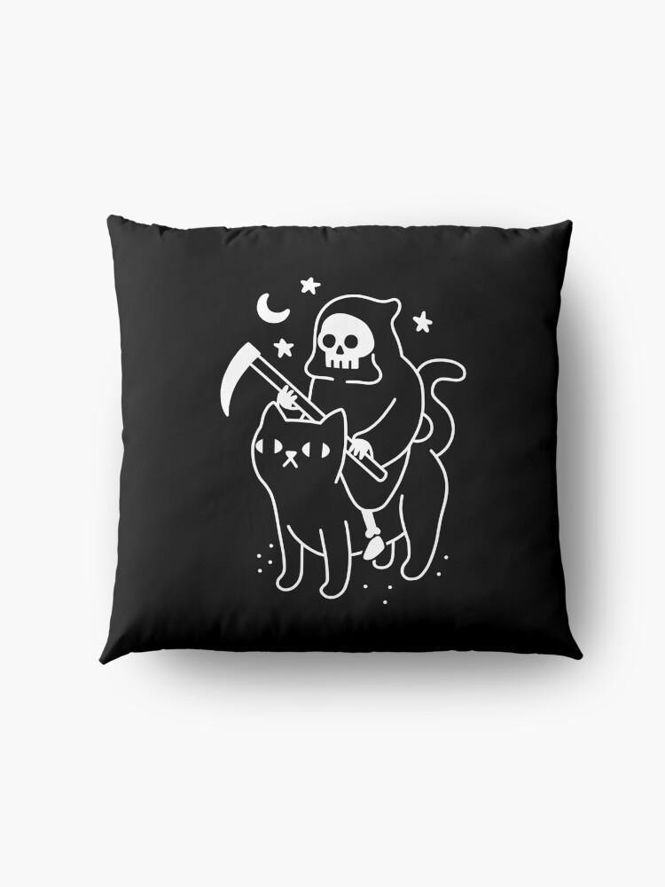 Alternate view of Death Rides A Black Cat Floor Pillow