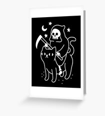 Death Rides A Black Cat Greeting Card