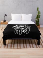 Death Rides A Black Cat Throw Blanket