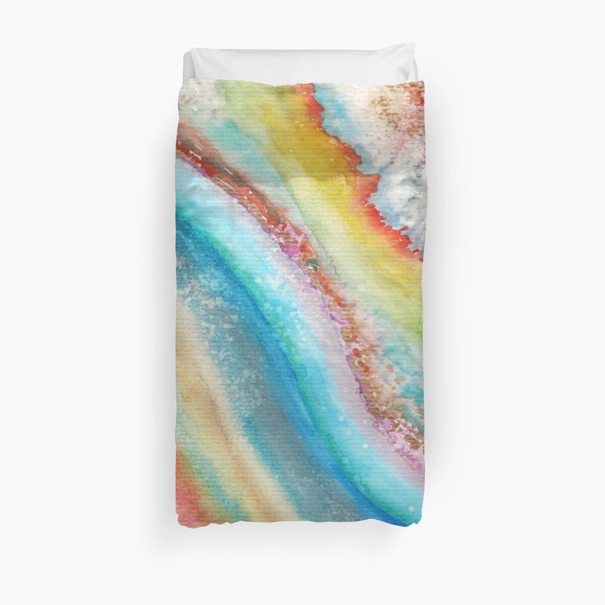 AGATE Inspired Watercolor Abstract 01 Duvet Cover