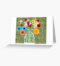Still Life Floral Green Greeting Card