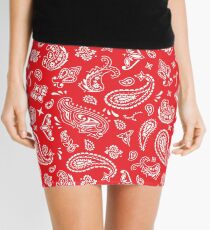 Bandana Seamless Pattern Red Mini Skirt