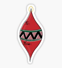 Ornament Gift Tag - Red Sticker