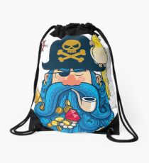 Pirate Portrait Drawstring Bag
