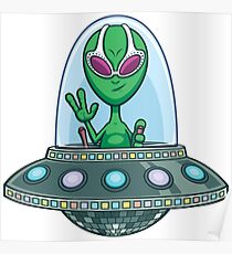 Alien Flying Saucer Poster