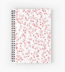 Red Floral Print Spiral Notebook