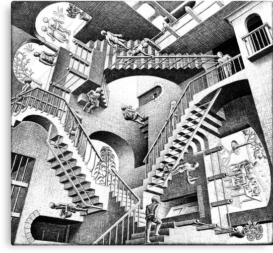 Escher Staircases Canvas Prints By AmericanPoison Redbubble   Mp,550x550,matte,ffffff,t.3u8 