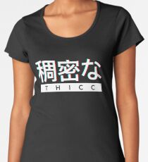 Aesthetic Japanese "THICC" Logo Premium Scoop T-Shirt