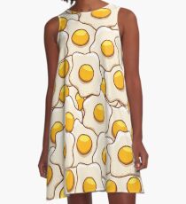 Fried Eggs Background Seamless 2 A-Line Dress