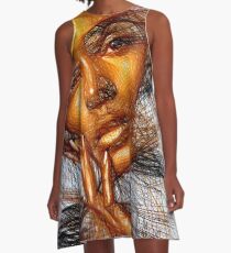 Gold Fingers A-Line Dress