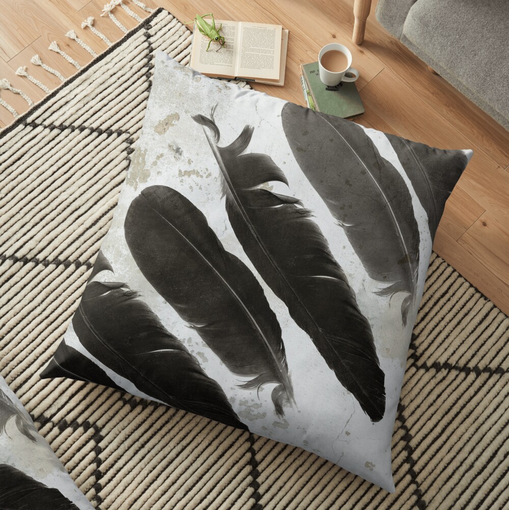 Raven Totem Floor Pillow