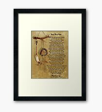 "Live Your Life" by Chief Tecumseh dream catcher Framed Print