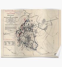 Civil War Maps 0663 Map of battle-grounds of August 28th 29th 30th 1862 in the vicinity of Groveton Prince William Co Va Poster