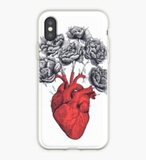 Heart with peonies iPhone Case