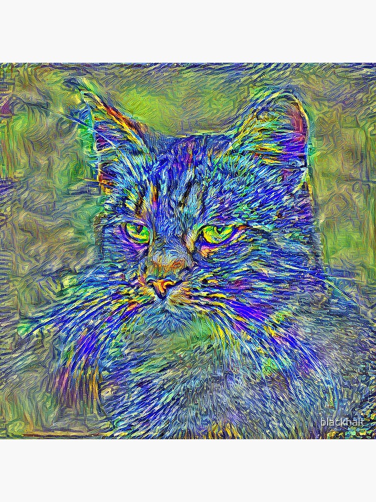Artificial neural style Post-Impressionism cat by blackhalt