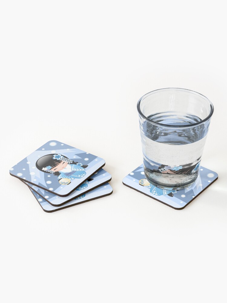 Alternate view of Winter Kokeshi Doll V2 Coasters (Set of 4)