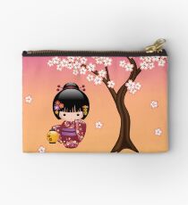 Japanese Sakura Kokeshi Doll Studio Pouch