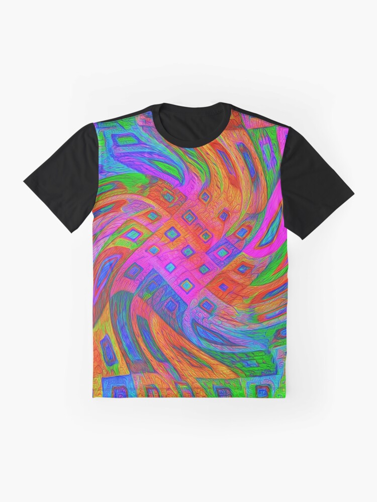Alternate view of A blue and white striped tie on a white bed Graphic T-Shirt