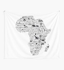 Typography poster. Africa map. Wall Tapestry