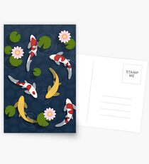 Japanischer Koi Fischteich Postkarten