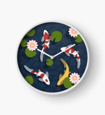 Japanese Koi Fish Pond Clock