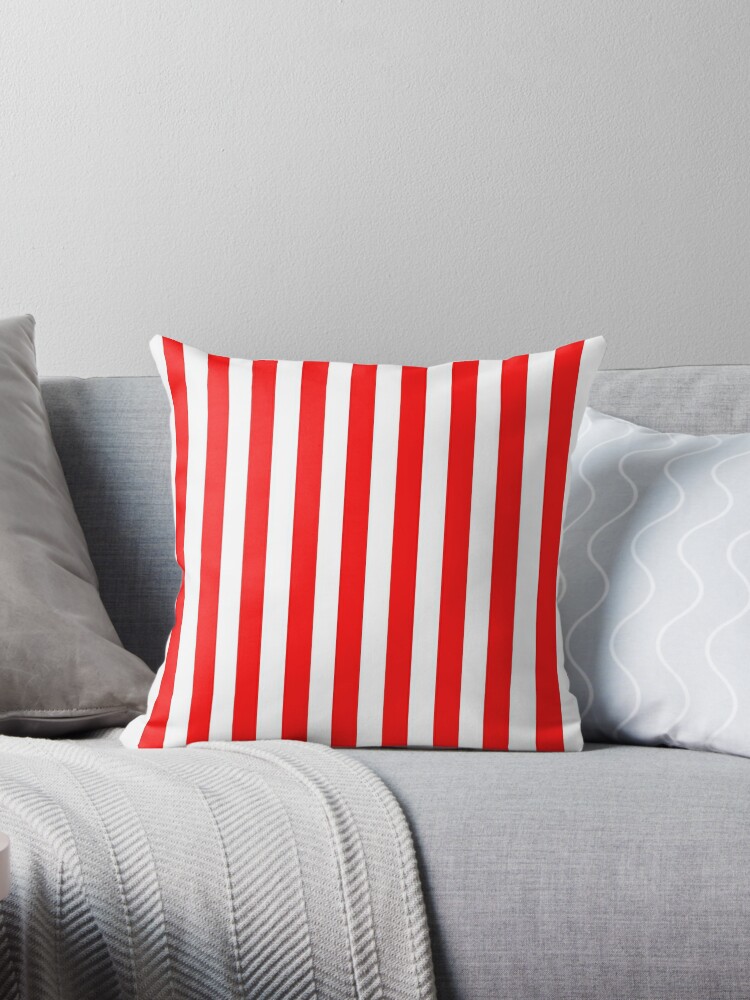 Red And White Striped Slimming Dress Throw Pillow By Deanworld