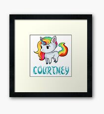 Courtney Unicorn Sticker Framed Print