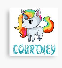 Courtney Unicorn Sticker Canvas Print