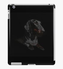 BLACK DACHSHUND ON BLACK iPad Case/Skin