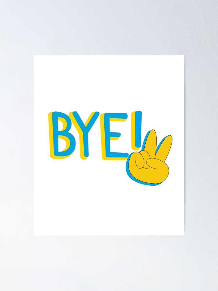 "Tschüss Gelbes Emoji Hand Friedenszeichen" Poster von TotalityDesigns