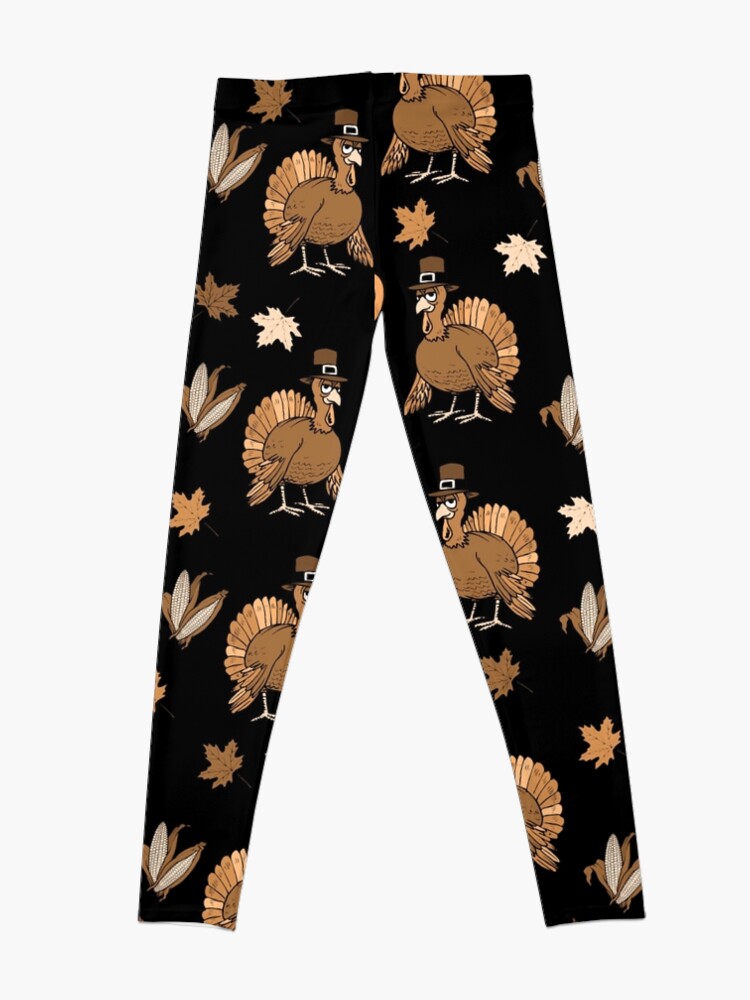 Alternate view of Thanksgiving Turkey pattern Leggings
