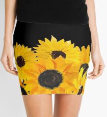 Painted sunflower bouquet Mini Skirt