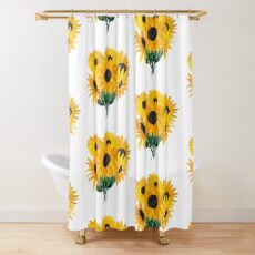 Painted sunflower bouquet Shower Curtain