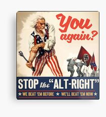 Stop the Alt Right - Antifa Metal Print