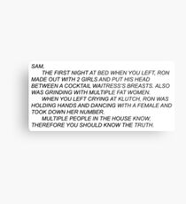 Anonymous Letter to Sammi Metal Print