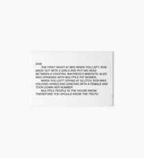 Anonymous Letter to Sammi Art Board