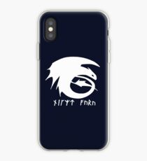 Toothless + Runic Text (white) iPhone Case