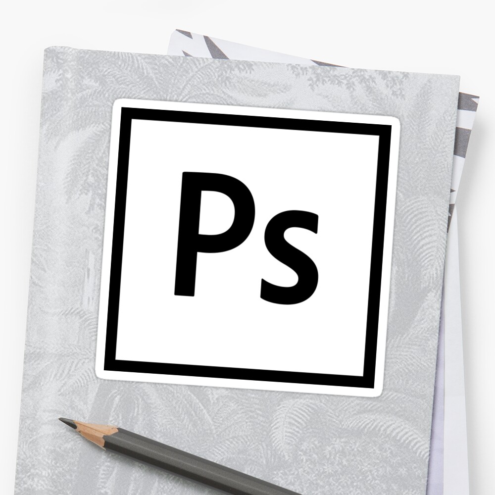 adobe photoshop logo black and white